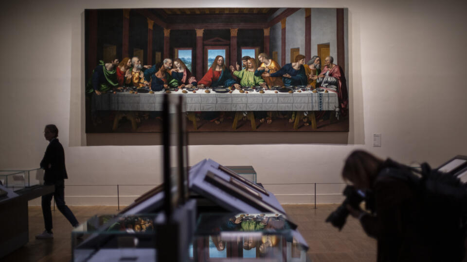 KK25 Paríž - da Vinciho počas výstavy Leonarda da Vinciho v parížskom múzeu Louvre 20. októbra 2019.