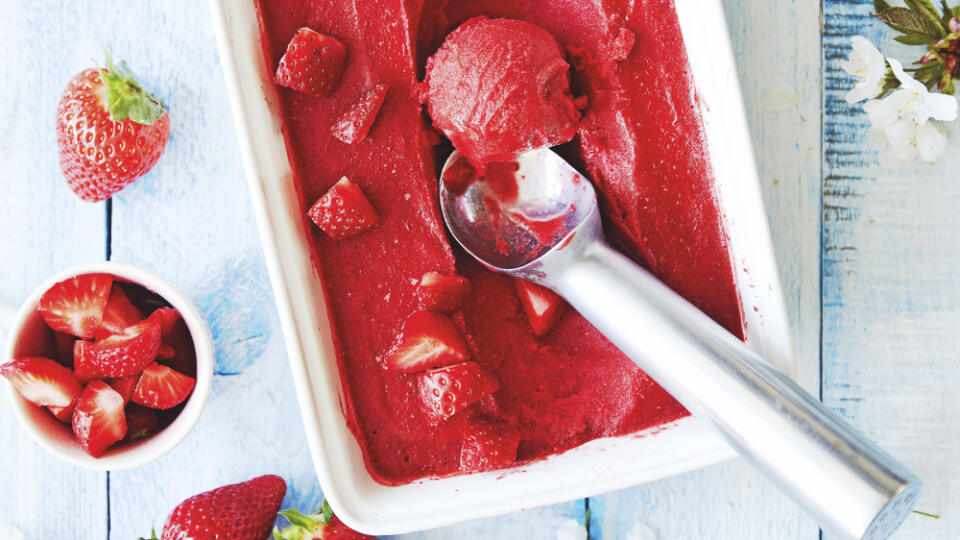 Jahodový sorbet