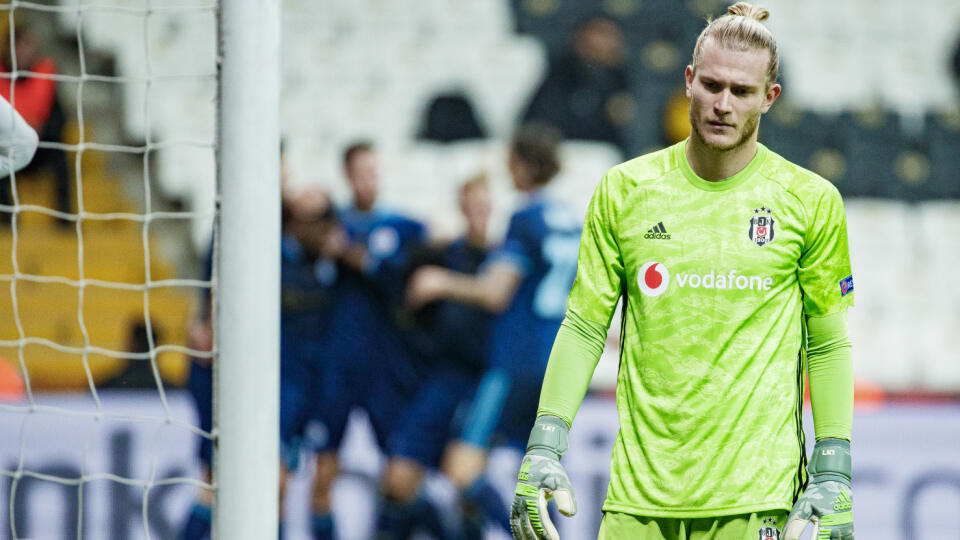 Na snímke Loris Karius počas odvetného zápasu K-skupiny Európskej futbalovej ligy UEFA medzi Besiktas JK a Slovanom Bratislava.