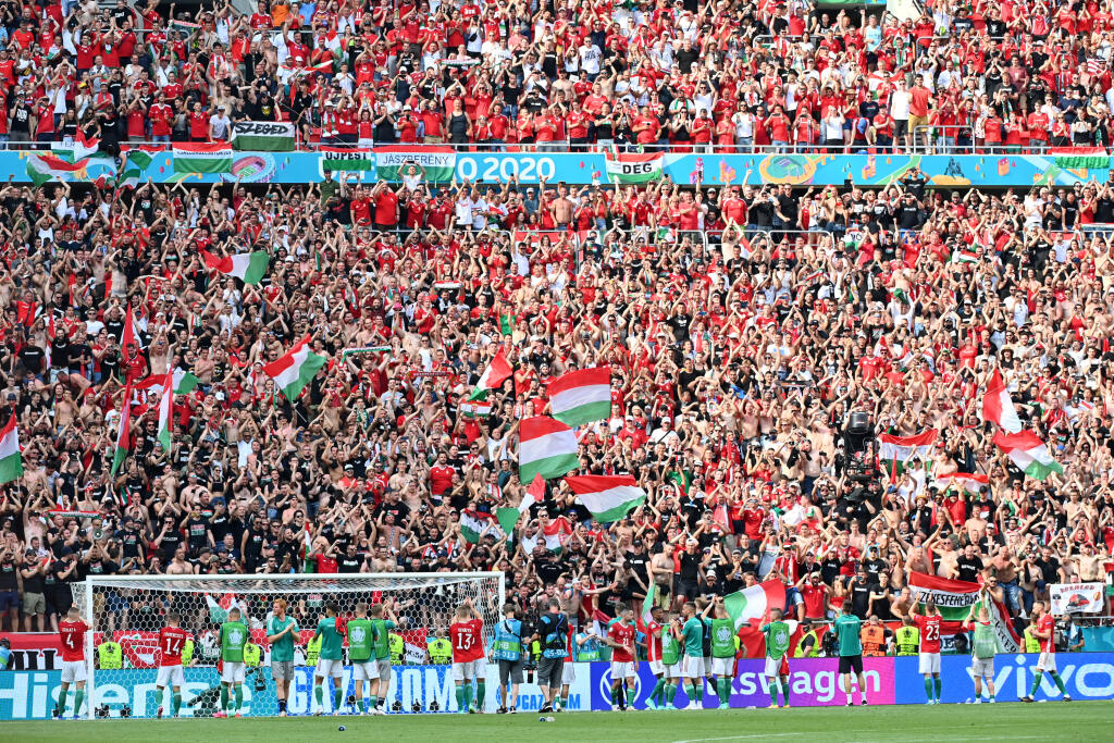 Aj proti Francúzsku boli tribúny v Budapešti plné fanúšikov.