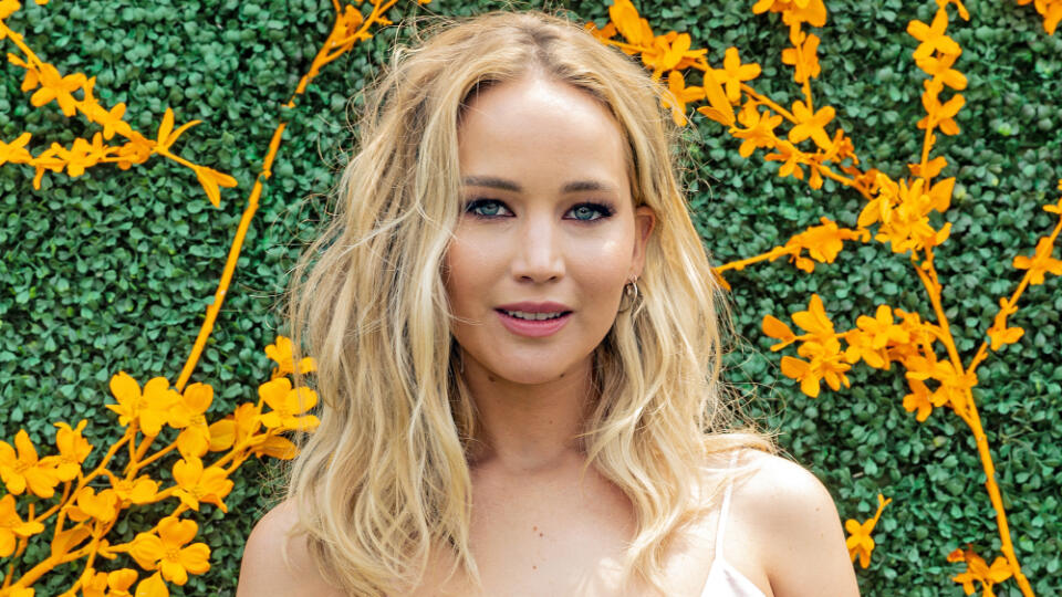 Liberty State Park, NJ - June 1, 2019: Jennifer Lawrence wearing dress by Rosie Assoulin attends 12th Annual Veuve Clicquot Polo Classic at Liberty State Park 