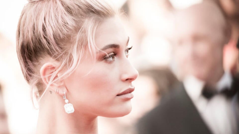 CANNES, FRANCE - MAY 12:  (EDITORS NOTE: Image has been digitally retouched) Hailey Baldwin attends the screening of  'Girls Of The Sun (Les Filles Du Soleil)' during the 71st annual Cannes Film Festival on May 12, 2018 in Cannes, France.  (Photo by Tristan Fewings/Getty Images)