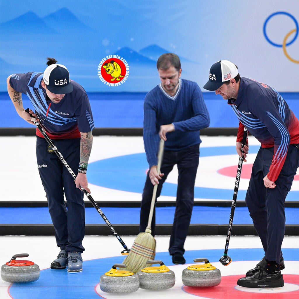 Ako by to vyzeralo, keby na olympiáde bojovali o medaily naši politici? Igor Matovič má so zametaním skúsenosti, a tak by to skúsil v curlingu.