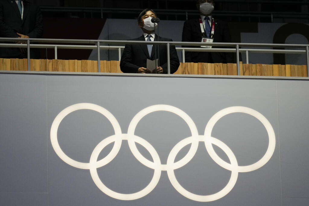 Japonský cisár Naruhito počas otváracieho ceremoniálu XXXII. letných olympijských hier 23. júla 2021 na Olympijskom štadióne v Tokiu.