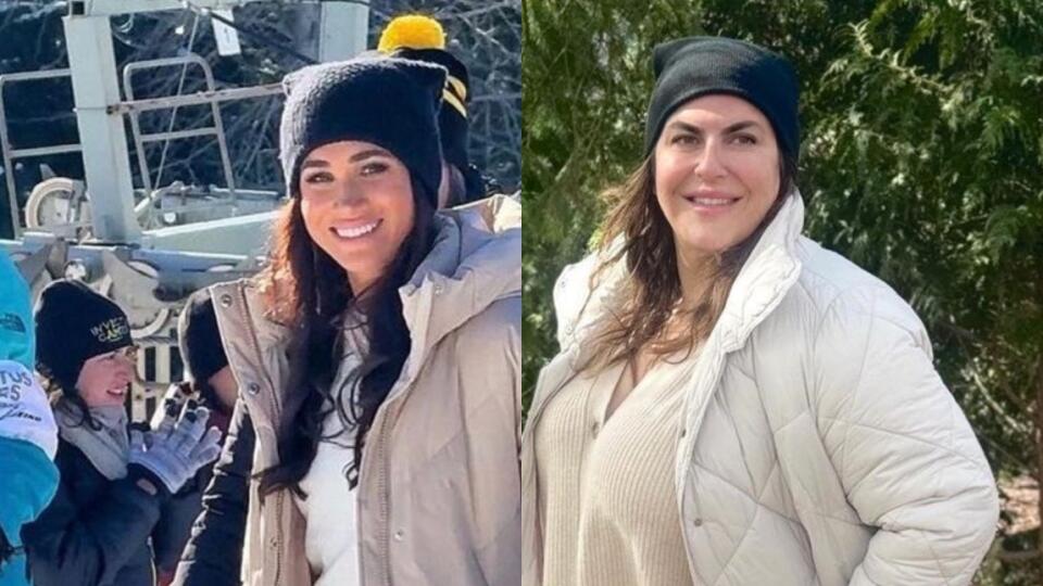 Katie Sturino ako vojvodkyňa Meghan Markle.