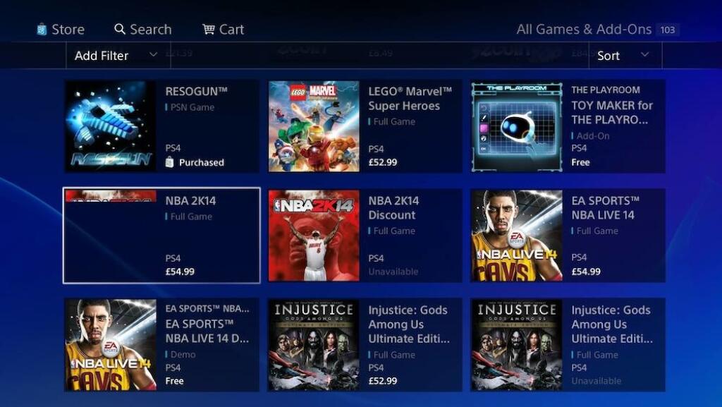 Sony PlayStation 4: operačný systém Orbis, PS Store