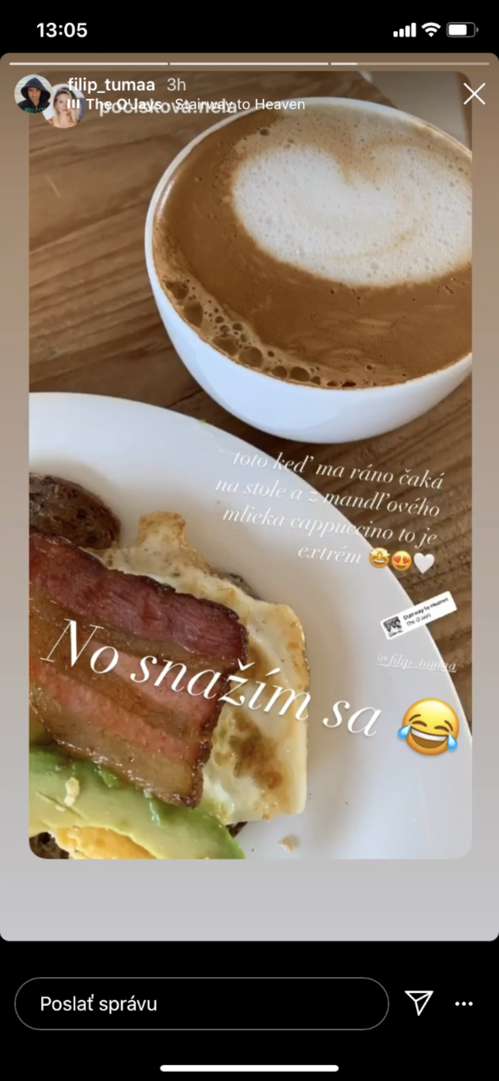 Filip Tůma robí svojej partnerke raňajky na mieru.