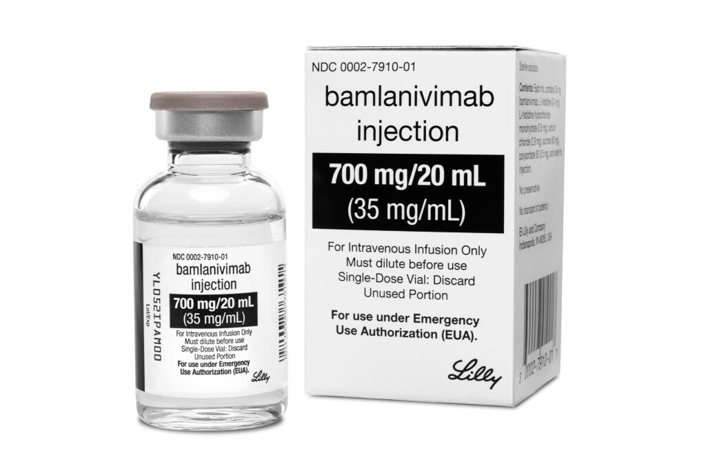 KK25 - Na snímke liek na ochorenie COVID-19 s názvom Bamlanivimab od farmaceutického koncernu Eli Lilly.  Americký farmaceutický koncern Eli Lilly zaznamenal v závere roka 2020 výrazný rast zisku, k čomu prispel zvýšený dopyt po onkologických liekoch a liekoch pre pacientov s cukrovkou. Čiastočne však výsledky zlepšil aj dopyt po lieku na ochorenie COVID-19 s názvom Bamlanivimab. FOTO TASR/AP 
This photo provided by Eli Lilly shows the drug bamlanivimab. On Tuesday, Jan. 26, 2021, the company sa