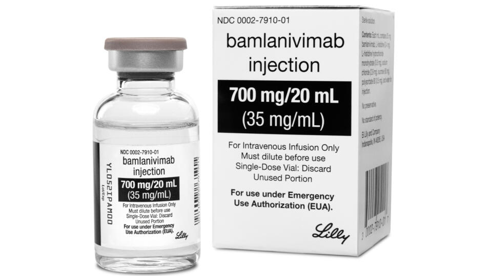 KK25 - Na snímke liek na ochorenie COVID-19 s názvom Bamlanivimab od farmaceutického koncernu Eli Lilly. Americký farmaceutický koncern Eli Lilly zaznamenal v závere roka 2020 výrazný rast zisku, k čomu prispel zvýšený dopyt po onkologických liekoch a liekoch pre pacientov s cukrovkou. Čiastočne však výsledky zlepšil aj dopyt po lieku na ochorenie COVID-19 s názvom Bamlanivimab. FOTO TASR/AP
This photo provided by Eli Lilly shows the drug bamlanivimab. On Tuesday, Jan. 26, 2021, the company sa