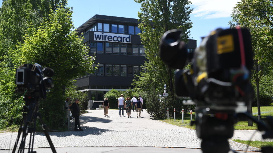Kamery sú pred centrálou platobnej spoločnosti Wirecard v nemeckom Aschheime.