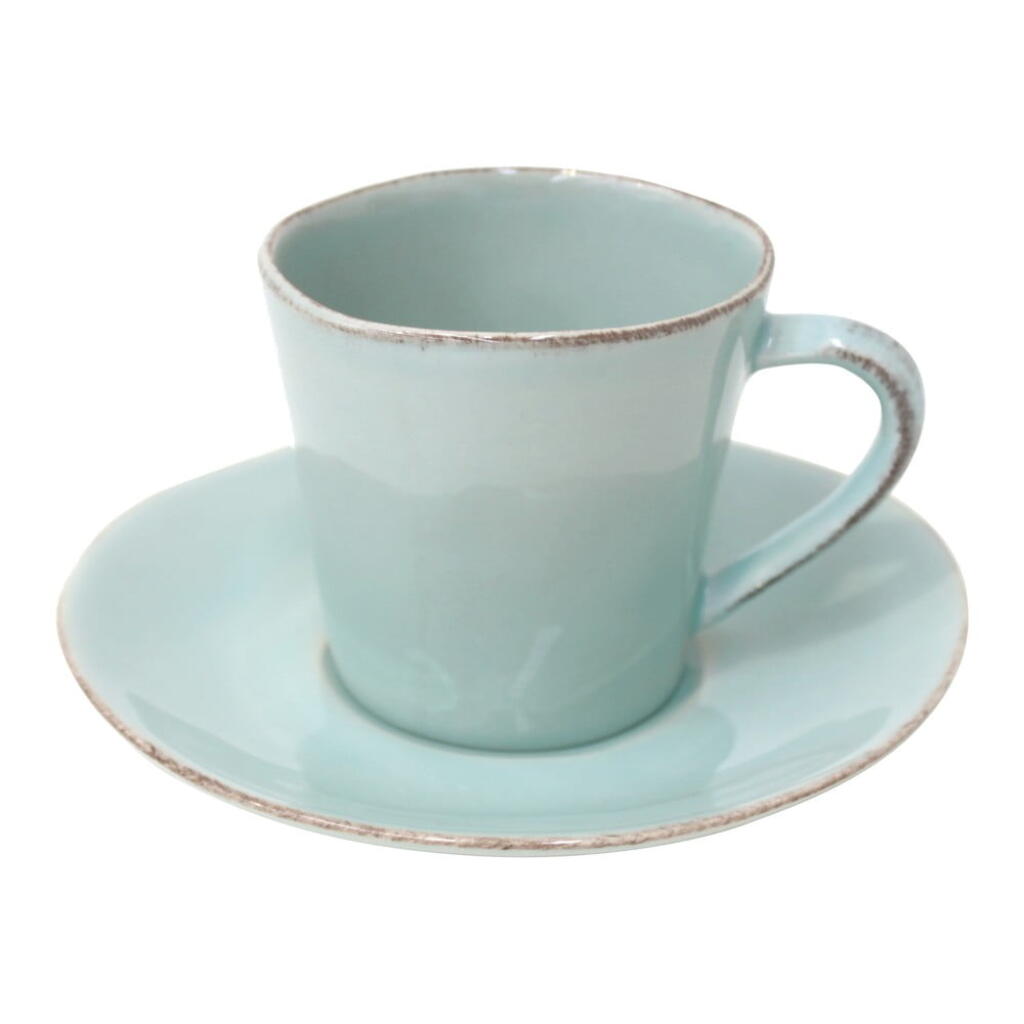 8. Tyrkysová kameninová šálka s tanierikom, www.bonami.sk, 22,90 €