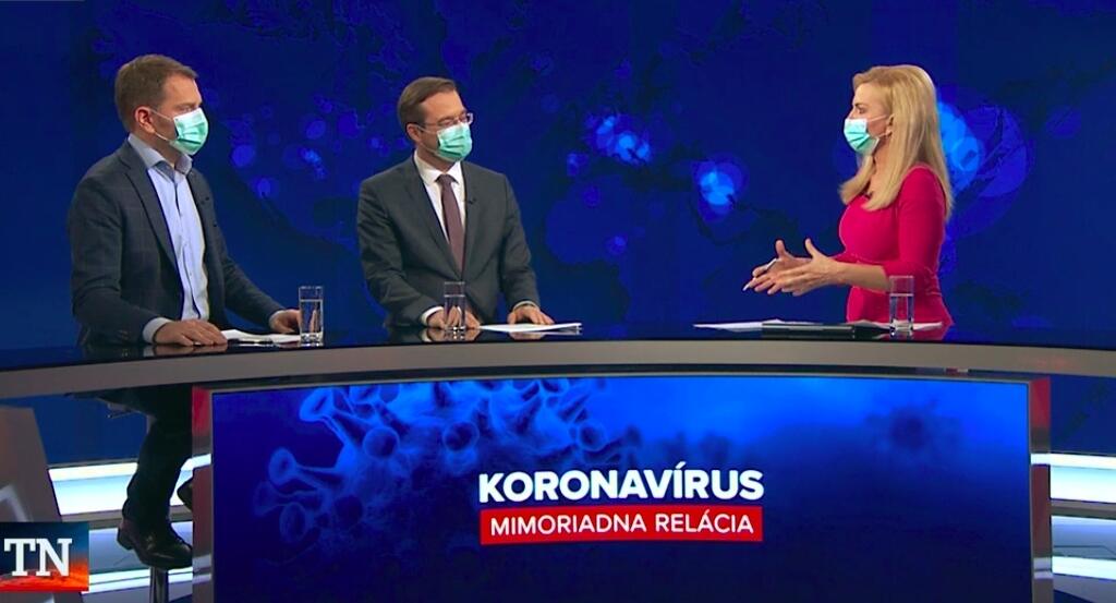 20.45 h 13. 3. 2020 Televízia Markíza: Prvýkrát si Zlatica nasadila rúško, keď boli jej hosťami Marek Krajčí a Igor Matovič.