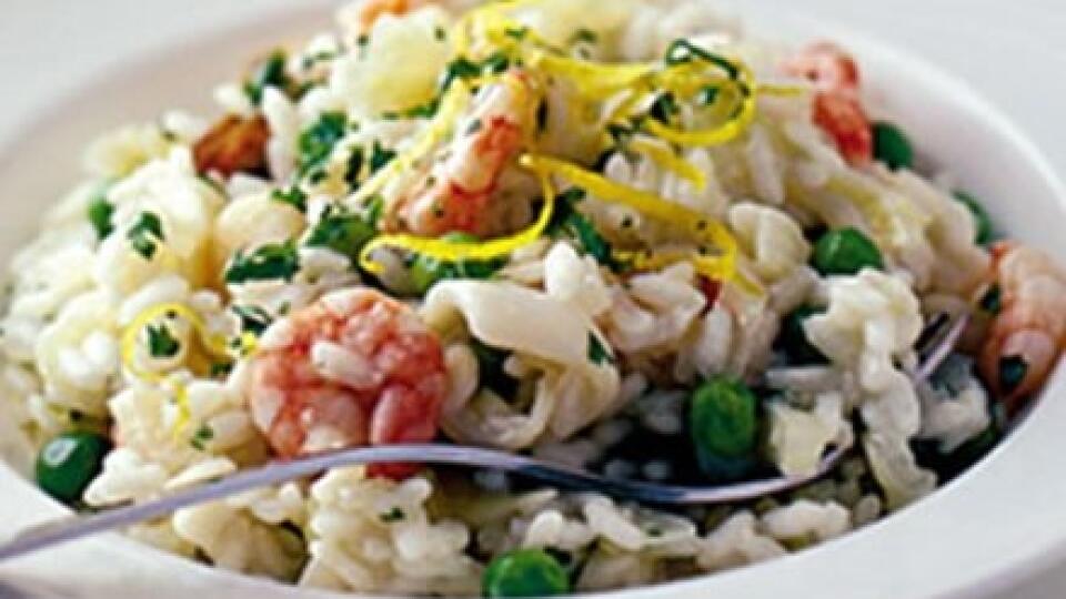 Krevetové rizoto s parmezánom