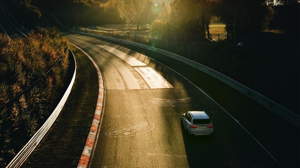 Nurburgring,germany-,November,18,2022:,A,White,Car,Is,Driven,On,Track