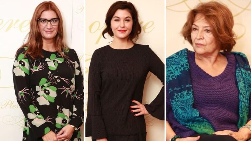 Na snímke zľava: Riaditeľka Plesu v opere Andrea Cocherová, podporovateľka Celeste Buckingham a ambasádorka Plesu v opere Emília Vášáryová.
