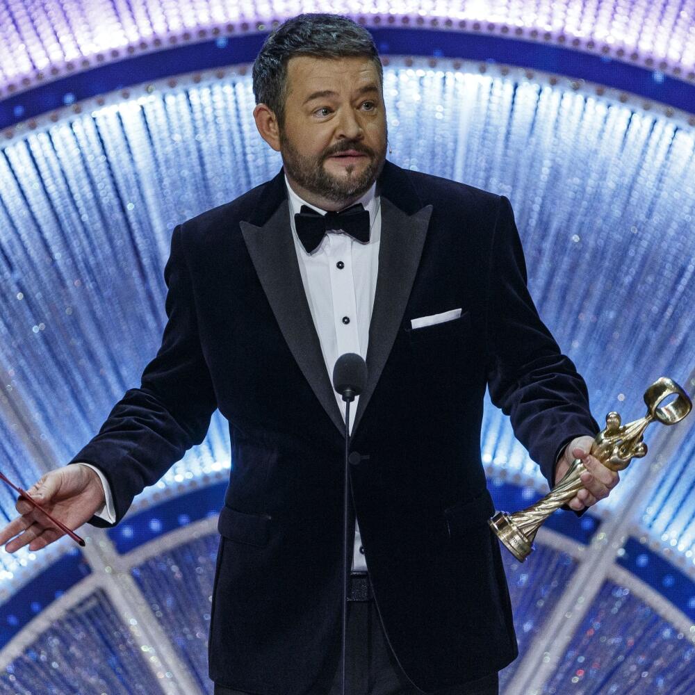 Na snímke Michal Hudák počas priameho prenosu z galavečera OTO 2019.