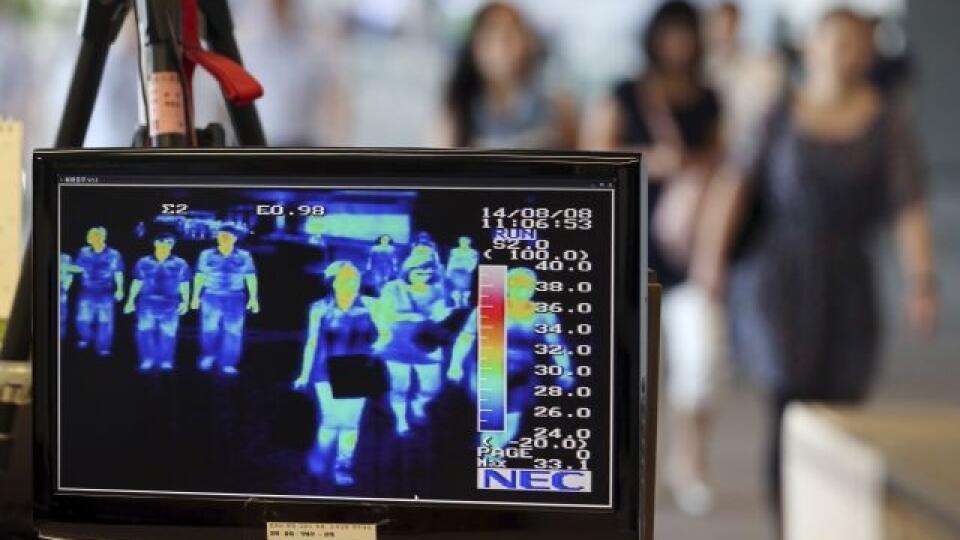 KK19 Incheon - Na snímke displej termokamery. FOTO TASR/AP