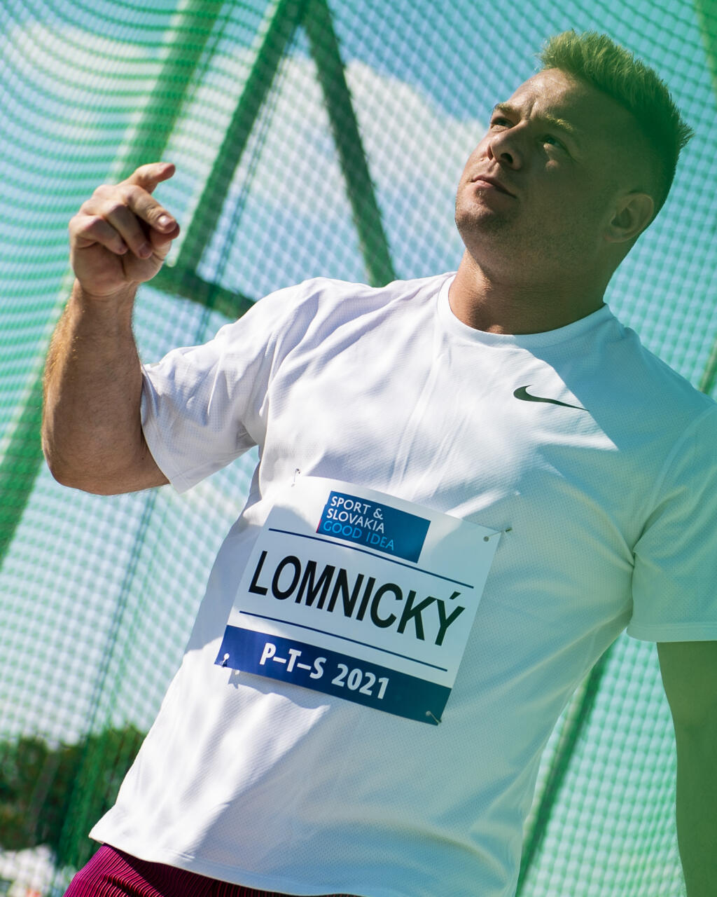 Na snímke slovenský kladivár Marcel Lomnický v súťaži na atletickom mítingu P-T-S v Šamoríne 2. júna 2021. FOTO TASR - Jakub Kotian
