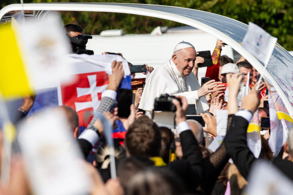 Svätá omša v Prešove za prítomnosti pápeža Františka. Na snímke pápež František.