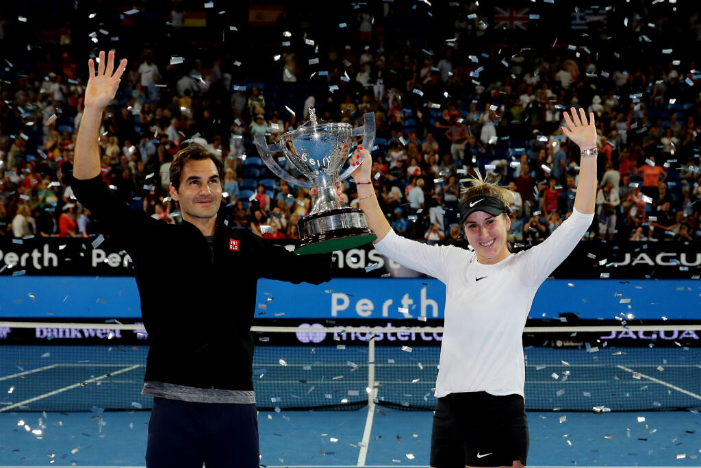 Roger Federer a Belinda Benčičová si triumf na Hopmanovom pohári poriadne užili.