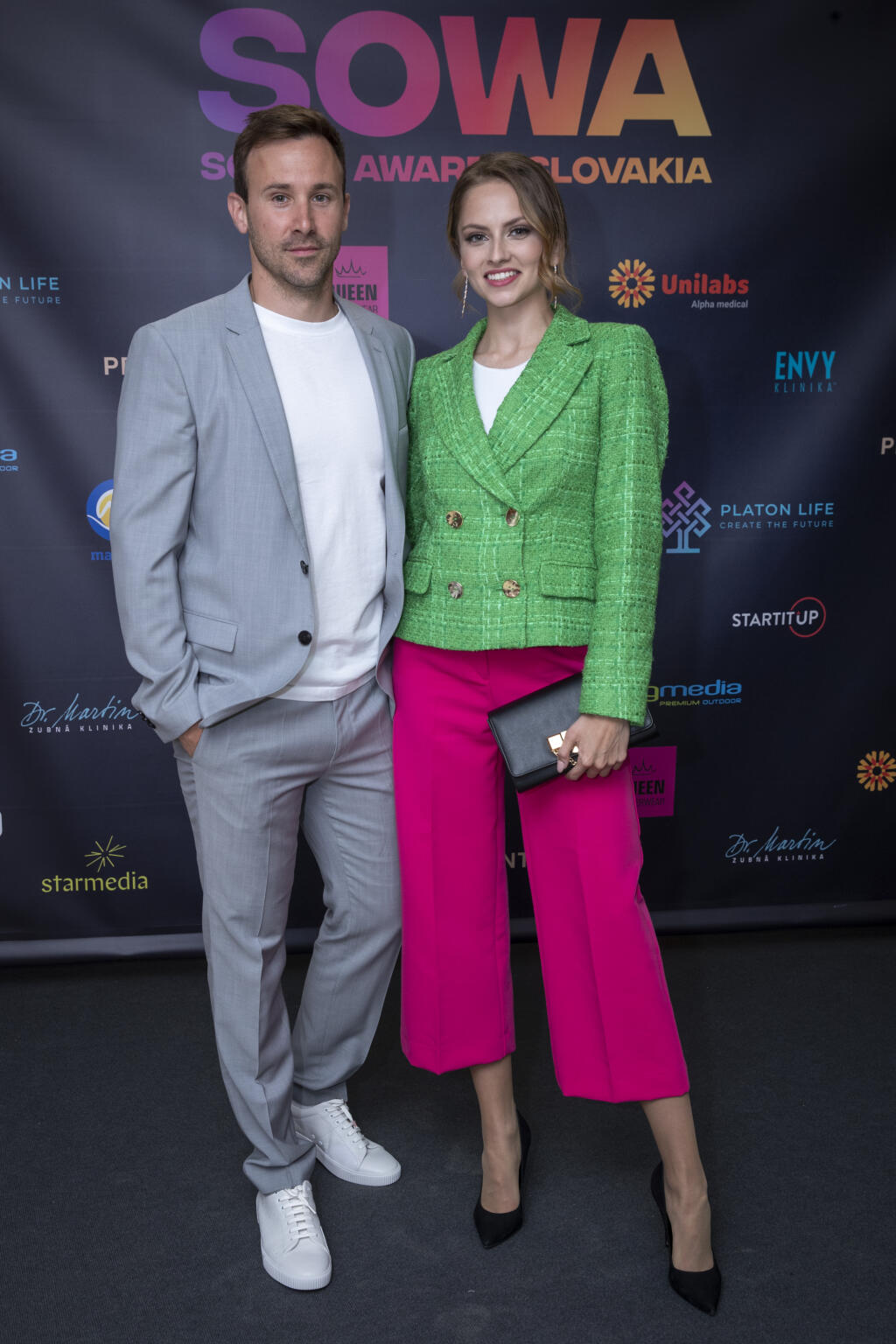 Druhý ročník odovzdávania ocenení Social Media Awards pre najúspešnejších influencerov na Slovensku. Na snímke je Marek Fašiang a Tereza Bizíková.