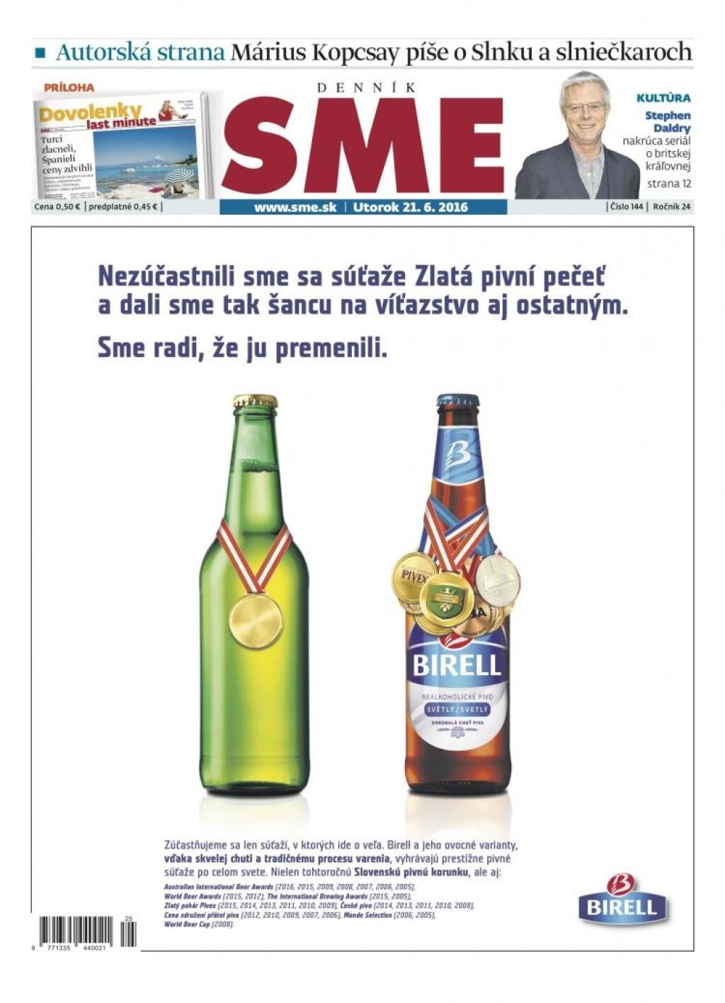 Birell si kúpil titulky denníkov. Vyzdvihuje svoje víťazstvá