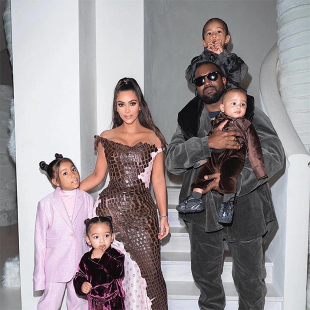 Rodina Kim Kardashian a Kanye Westa.