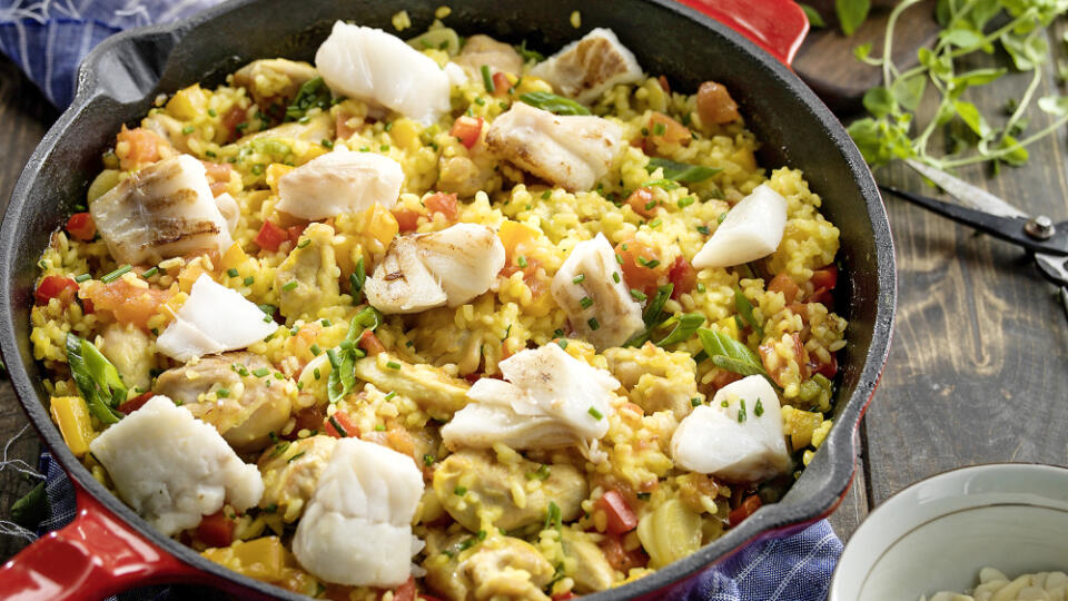 Paella s treskou