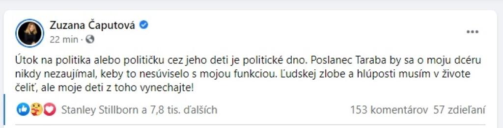 Prezidentka dlhodobe čelí atakom zo strany politikov, útok na rodinu je však cez čiaru.