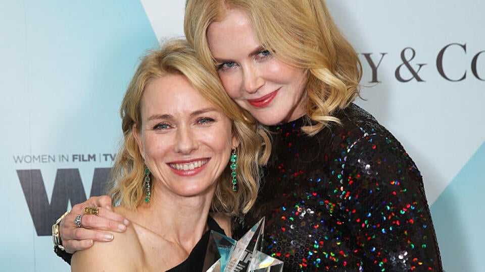 CENTURY CITY, CA - JUNE 16:  Actress Naomi Watts (L) and honoree Nicole Kidman, recipient of The Crystal Award for Excellence in Film, pose backstage at the Women In Film 2015 Crystal + Lucy Awards Presented by Max Mara, BMW of North America, and Tiffany & Co. at the Hyatt Regency Century Plaza on June 16, 2015 in Century City, California.  (Photo by Mark Davis/Getty Images for Women in Film)