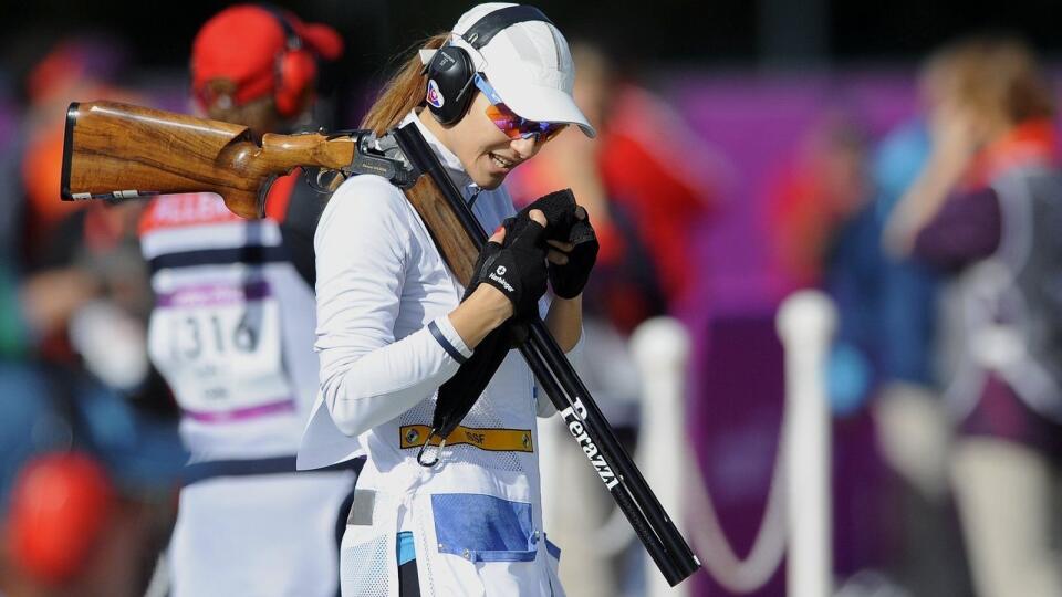 Daniela Barteková počas kvalifikácie žien v skeete na OH v Londýne.