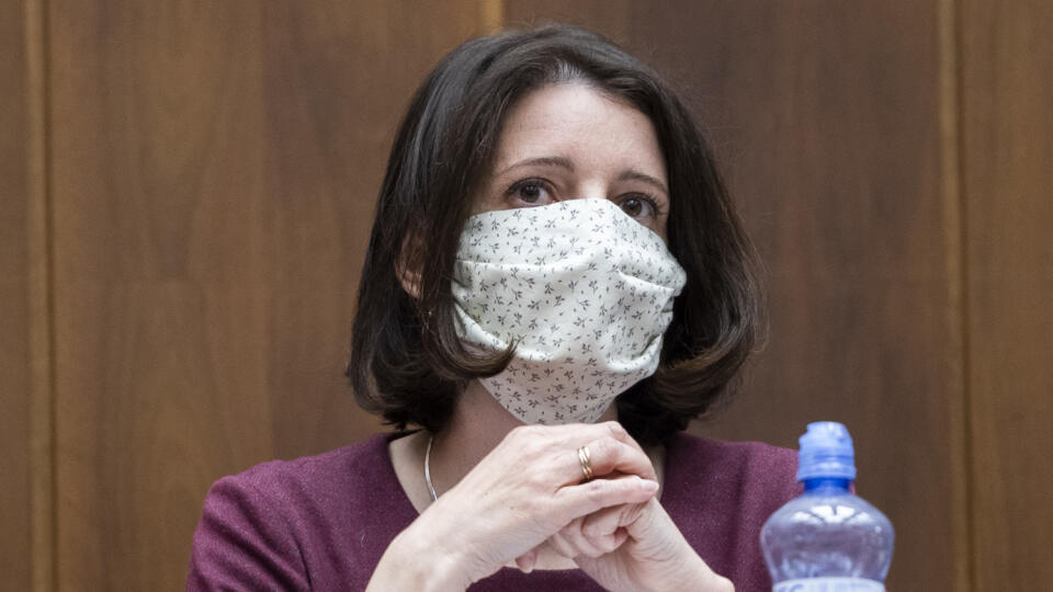 Na snímke poslankyňa NR SR Jana Žitňanská (Za ľudí) počas 6. schôdze NR SR v Bratislave 20. apríla 2020. FOTO TASR - Jaroslav Novák