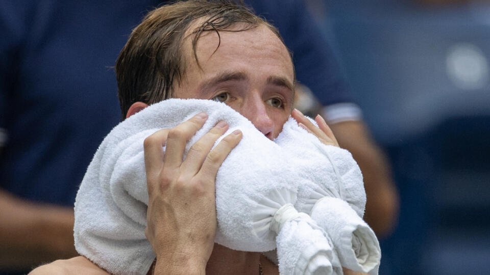 Daniil Medvedev počas štvrťfinále US Open.