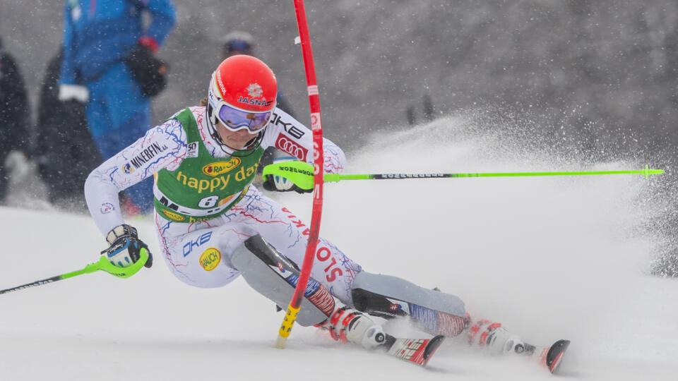 Na snimke Petra Vlhova pocas prveho kola slalomu Svetoveho pohara v alpskom lyzovani zien v slovinskom Maribore.