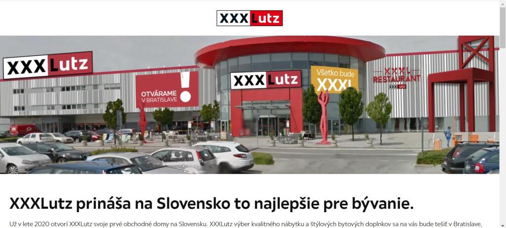 Na internete už funguje stránka novej predajne XXX Lutz. Zatiaľ je tam len informácia o vstupe na slovenský trh a možnosť prihlásiť sa na odber newslettera obchodu.