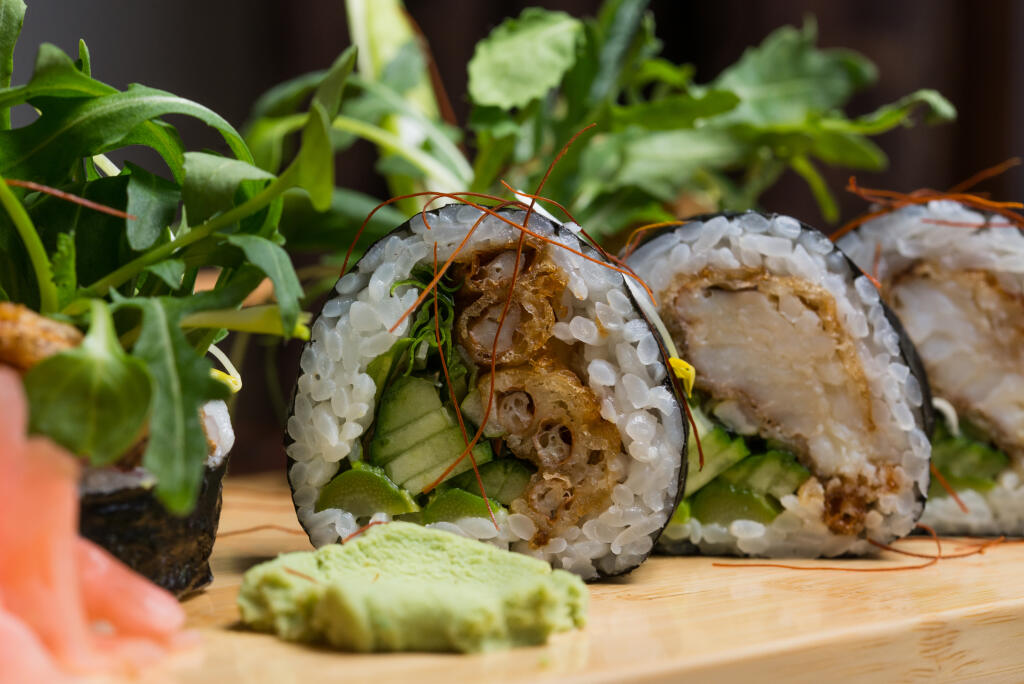 Sushi so zázvorom.