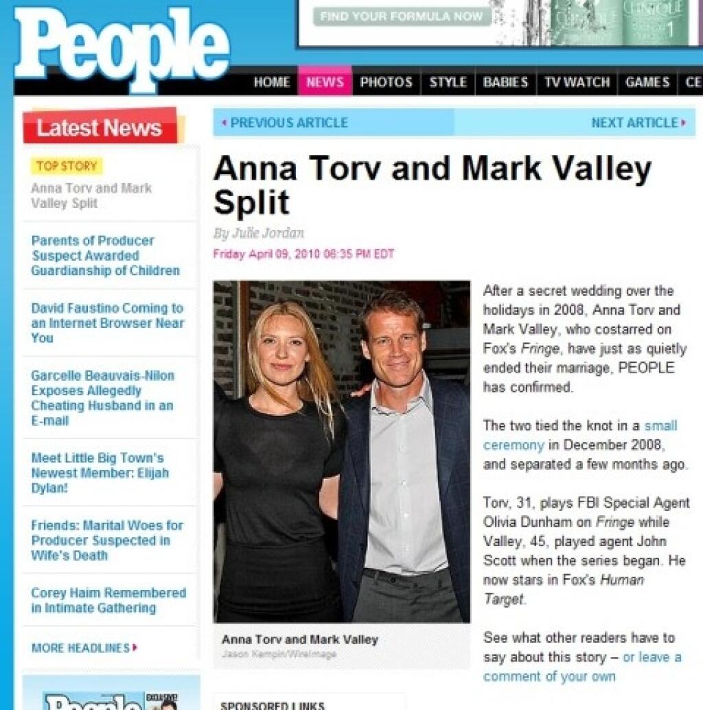 Anna Torv and Mark Valley Split