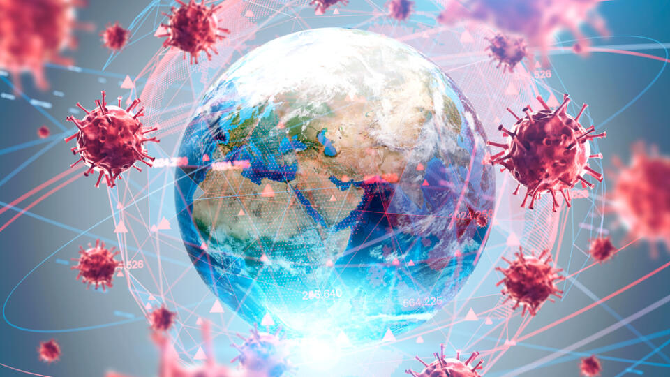 Coronavirus,Flu,Ncov,Over,Earth,Background,And,Its,Blurry,Hologram.