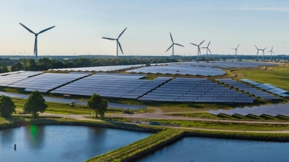 Environmentally,Friendly,Installation,Of,Photovoltaic,Power,Plant,And,Wind,Turbine