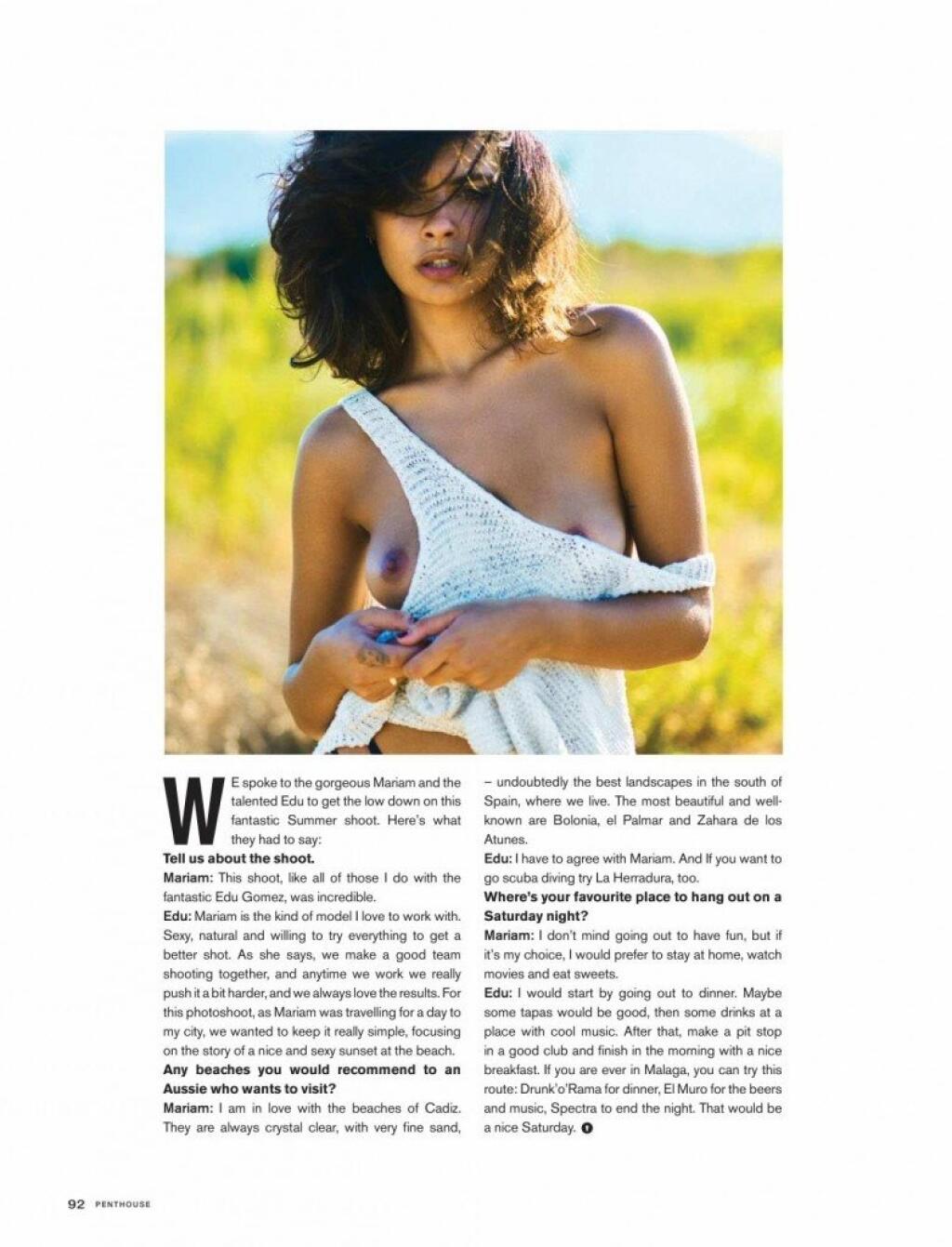 Mariam nie je len obyčajnou modelkou či hosteskou. Svoju krásu si očividne veľmi dobre uvedomuje, pretože ešte pred dvoma rokmi sa pred objektívom fotoaparátu ukázala tak, ako ju stvorila príroda