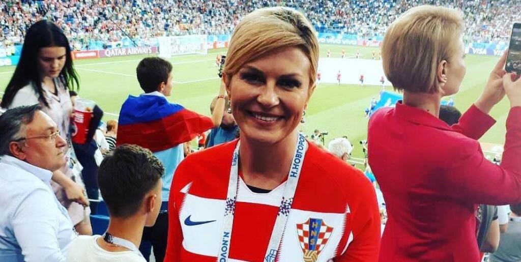 Prezidentka Chorvátska Kolinda Grabar-Kitarovičová fandila svojim krajanom na MS vo futbale.