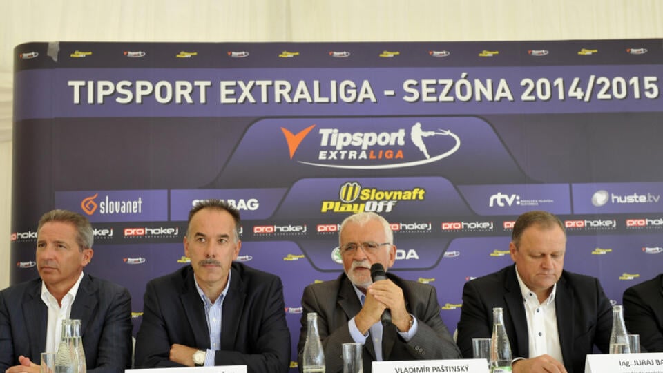Na tlačovej besede pred začiatkom 22. ročníka Tipsport extraligy sa stretli riaditeľ RTVS Václav Mika, prezident SZĽH Igor Nemeček, riaditeľ spoločnosti Pro-Hokej Vladimír Paštinský a predseda predstavenstva spoločnosti Pro-Hokej Juraj Bakoš.