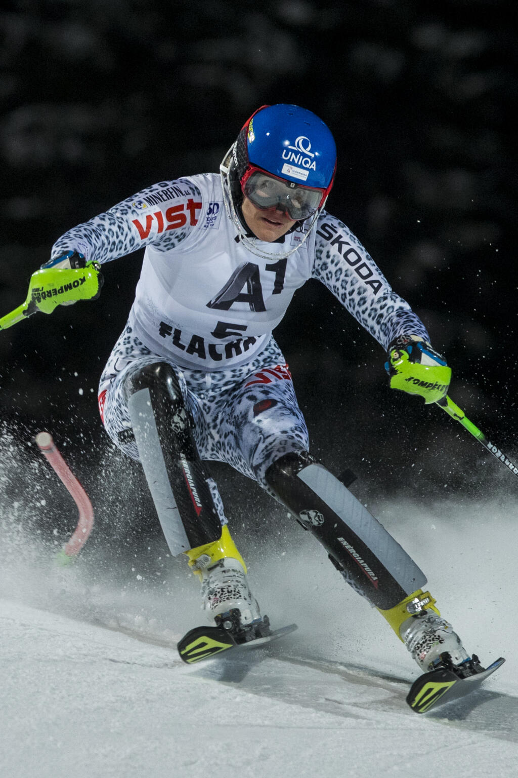 Na snimke Veronika Velez Zuzulova pocas prveho kola slalomu Svetoveho pohara zien v alpskom lyzovani v Rakuskom Flachau.