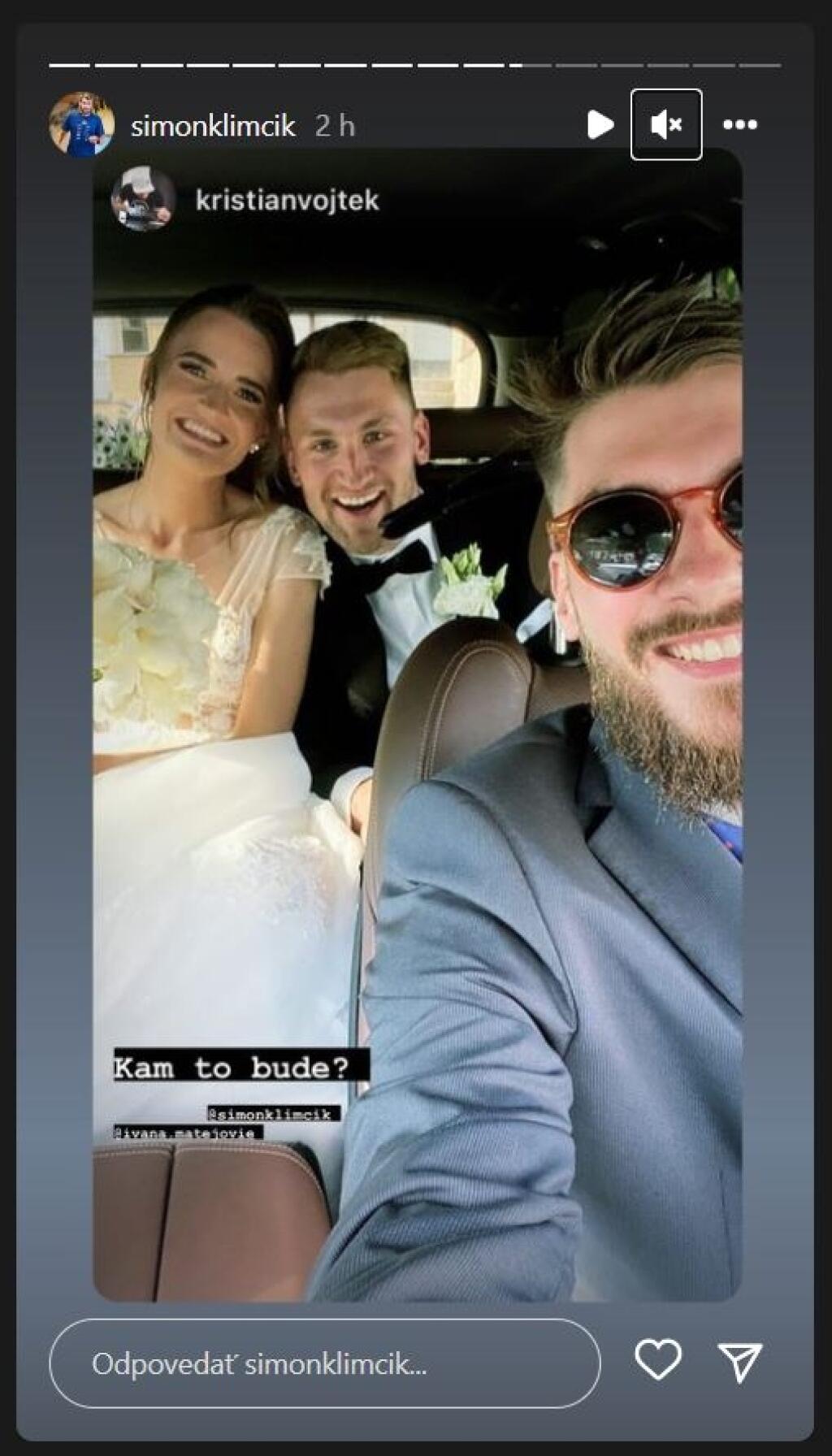 Šimon Klimčík zdieľal zábery zo svadby na svojom instagrame.