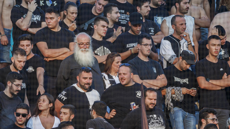 Na snímken Papa Paok počas odvetného zápasu playoff Európskej ligy medzi ŠK Slovan Bratislava a Paok FC.