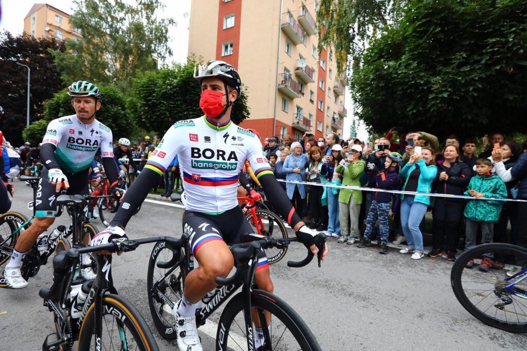 Peter Sagan pred štartom etapy.
