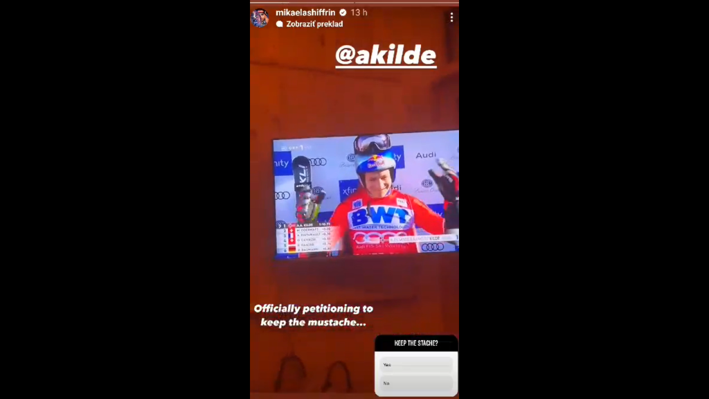 Prostredníctvom videa na Instagrame chcela od fanúšikov vedieť, či si má nechať bradu alebo mu to viac svedčí oholenému, ako na pretekoch cez víkend.