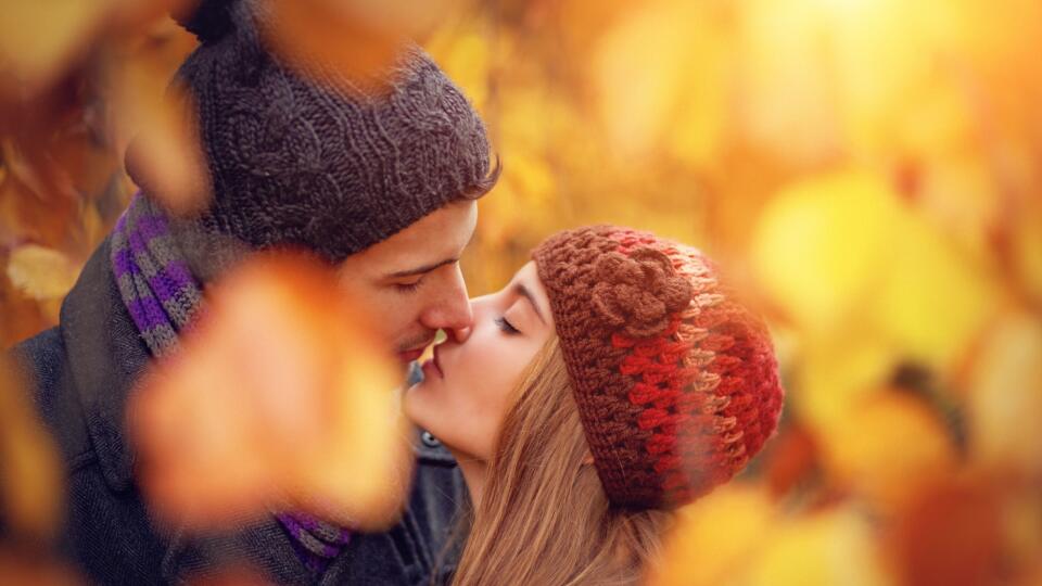 young couple kissing