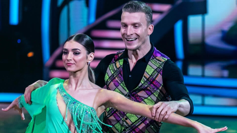 Prvé kolo Lets Dance 2024. Na snímke Juraj Bača a Patricia Piešťanská. 