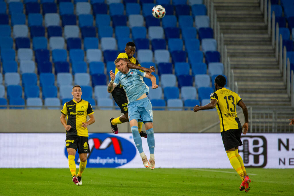 Druhé kolo Ligy majstrov 2021/2022 na Tehelnom poli kde sa stretli ŠK Slovan Bratislava a Young Boys Bern.
Na snímke je Jaromír Zmrhal.